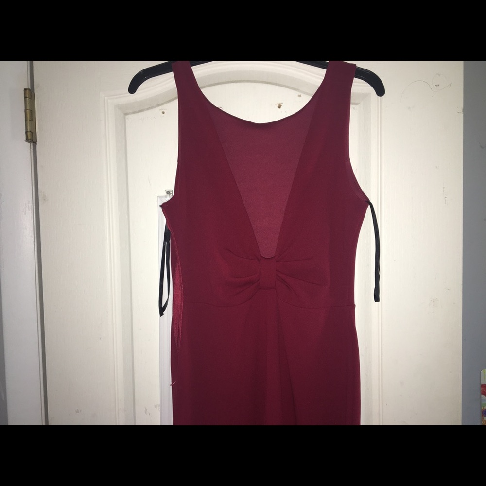 Red Bow Fitted Homecoming Dress